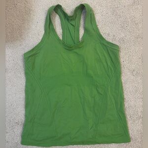 Athleta Racerback Tank Top Large Green Seamless Workout Athletic Top